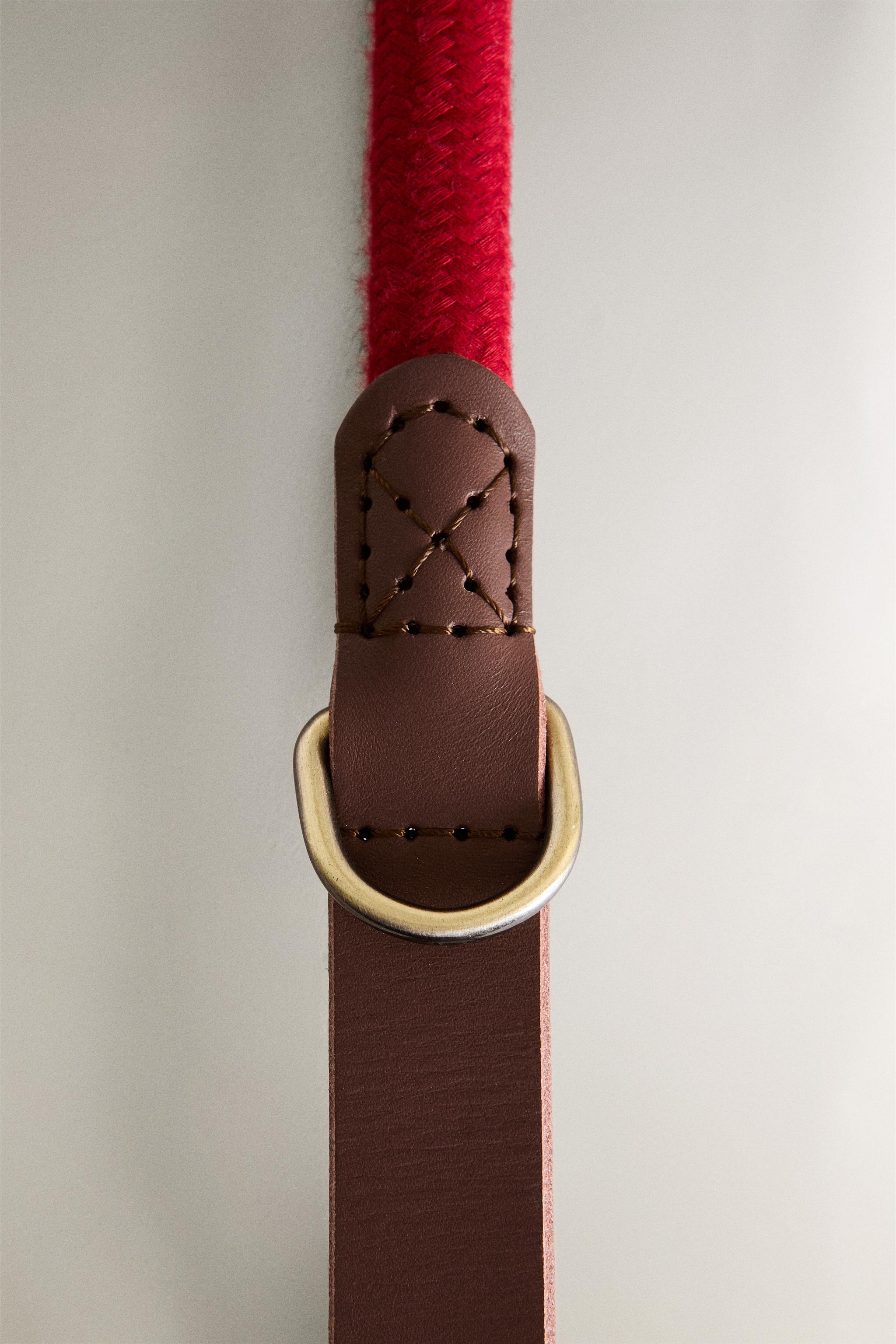 LEATHER ROPE DOG LEAD
